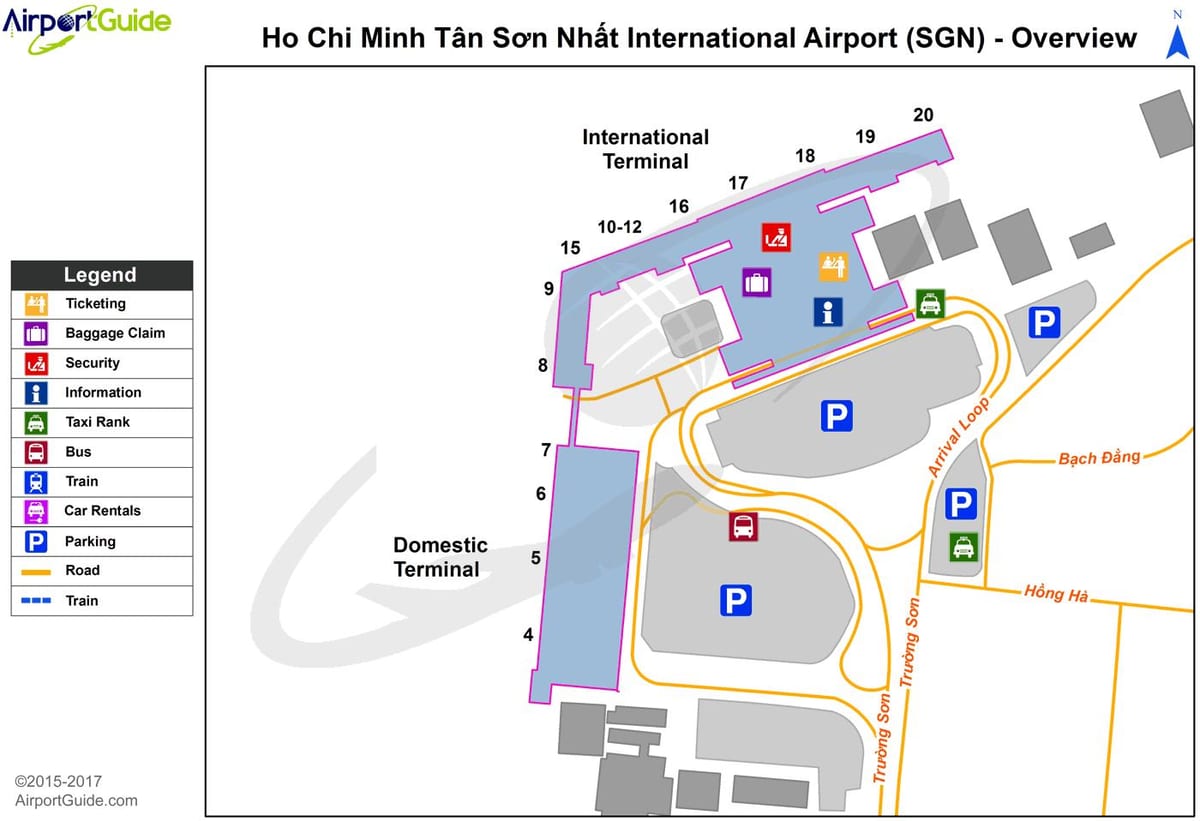 hồ chí minh sân bay bản đồ