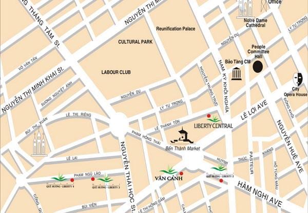 saigon hấp dẫn, bản đồ