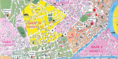 Saigon quận bản đồ
